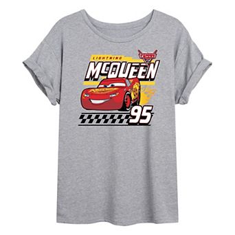 Disney / Pixar's Cars Lightning McQueen Juniors' 95 Oversized Graphic Tee