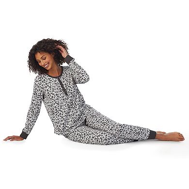 Women's Cuddl Duds® Henley Pajama Top and Banded Bottom Pajama Pants Sleep Set