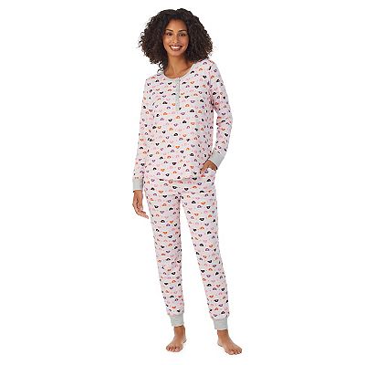 Petite Cuddl Duds Henley Pajama Top and Banded Bottom Pajama Pants Sleep Set