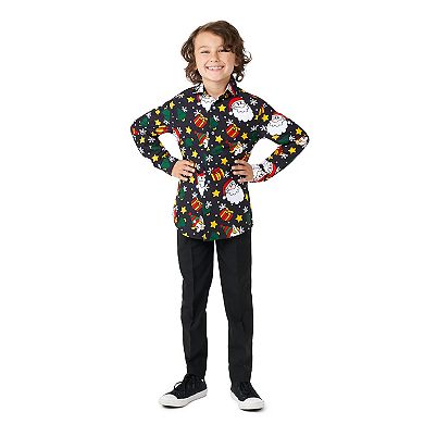 Boys 6-16 Suitmeister Christmas Santa Elves Button-Up Shirt