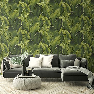 NextWall Banana Leaves Peel and Stick Wallpaper