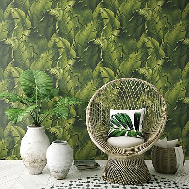 NextWall Banana Leaves Peel and Stick Wallpaper