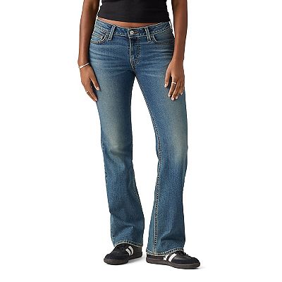 【Raucohouse】Sign low rise bootcut denim pants Signature 8 Washed Charcoal Low Rise Bootcut Jeans | Lime