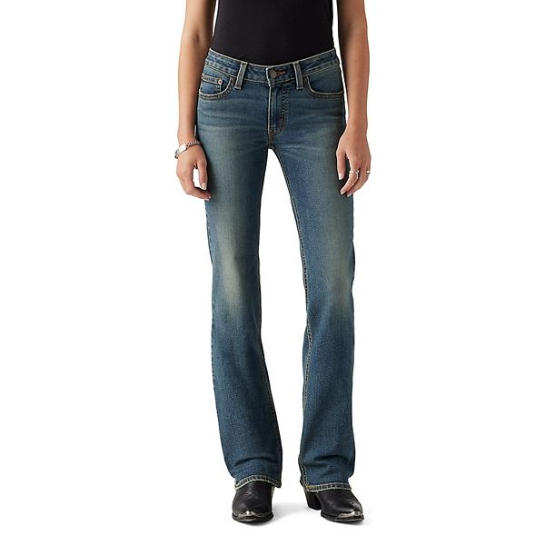 Blue Low Rise Bootcut Pants Online Shopping