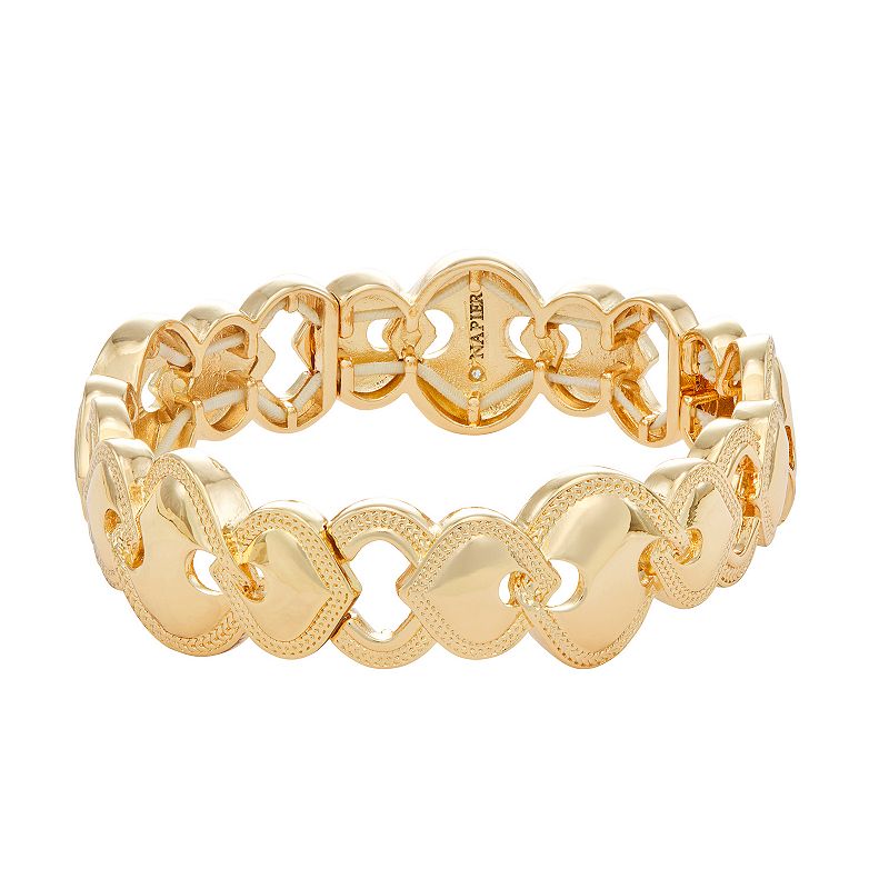 Napier Gold Tone Petals Stretch Bracelet, Womens