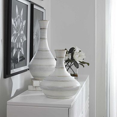 Uttermost Potter Fluted Striped Vases 2-piece set