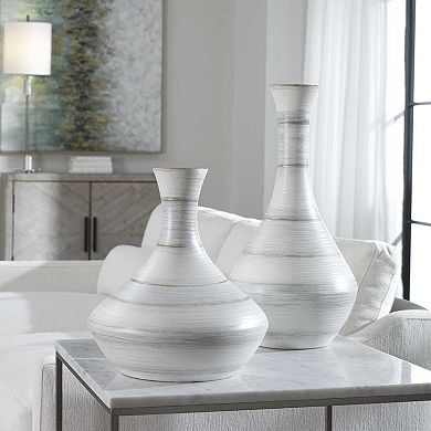 Uttermost Potter Fluted Striped Vases 2-piece set