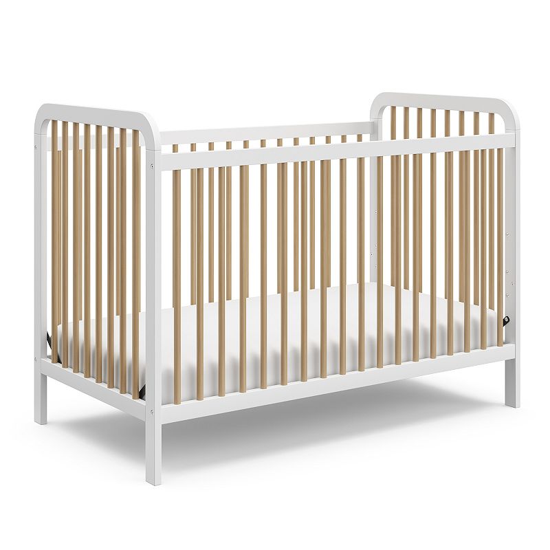 Storkcraft Pasadena 3-in-1 Convertible Crib, White Brown