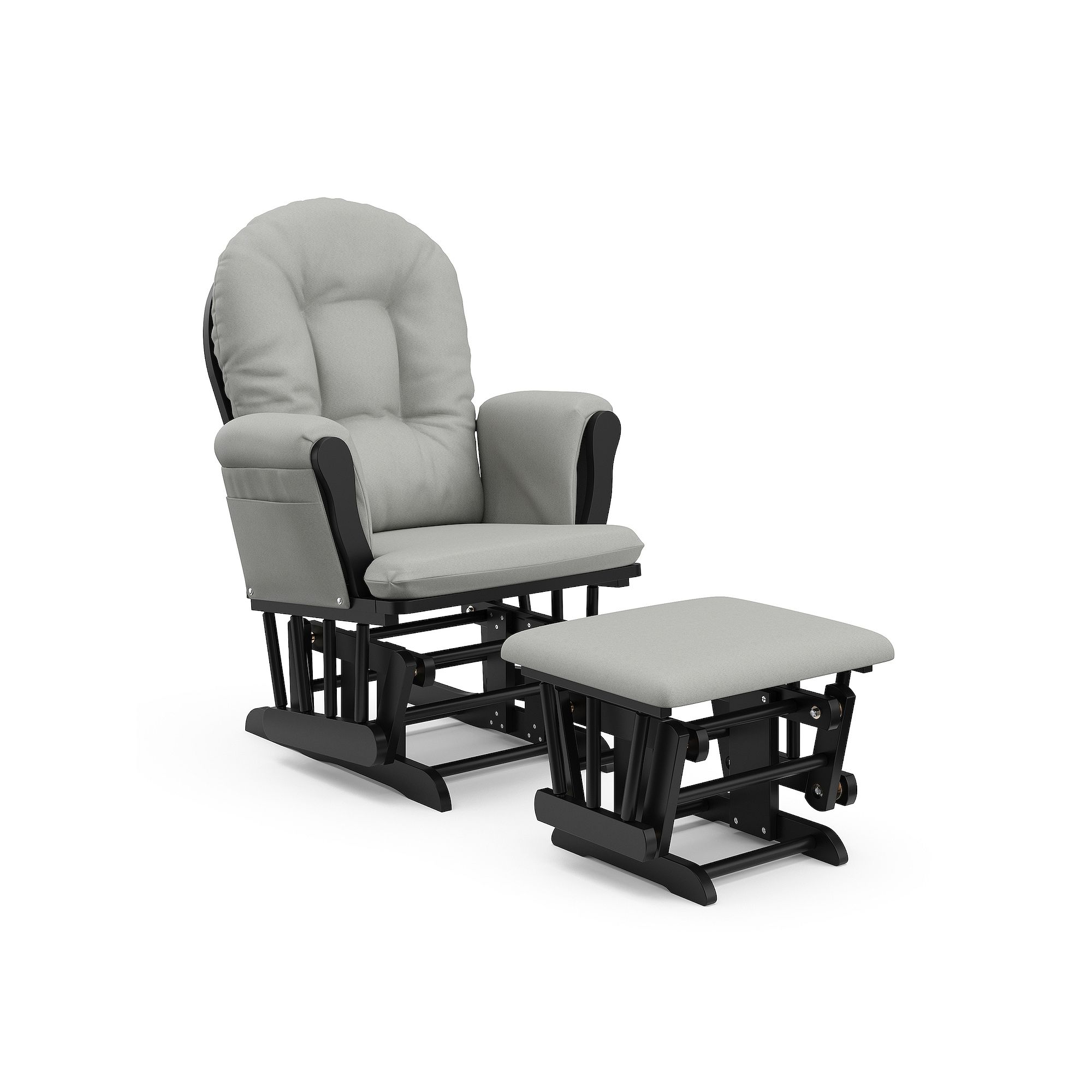 Storkcraft Hoop Glider & Ottoman, Black And Light Gray