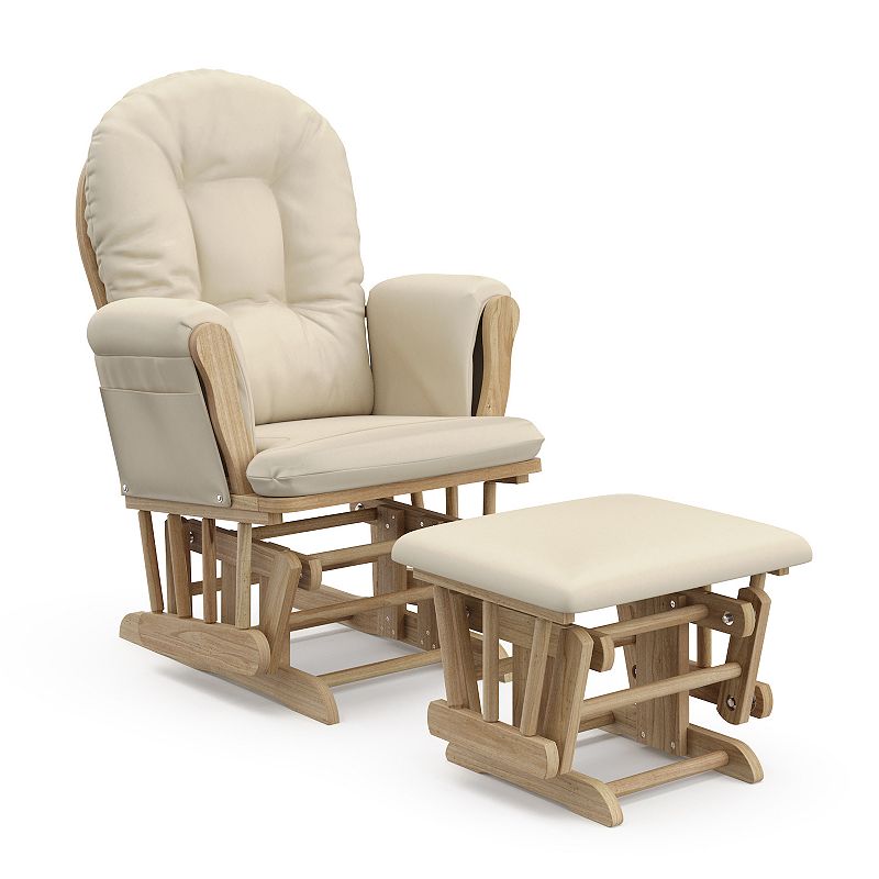 Storkcraft - Hoop Glider and Ottoman - Natural/Beige