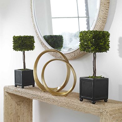 Uttermost Preserved Boxwood Square Topiary Floor Decor 2-piece Set