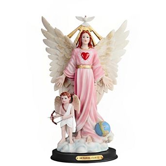 FC Design 12"H Archangel Chamuel Statue Angel of Peaceful Relationships Holy Figurine Religious Decoration Sculpture Home Room Decor
