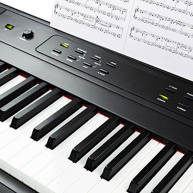 RockJam 88-Key Digital Piano with Semi-Weighted Keys, Sustain Pedal & Lessons