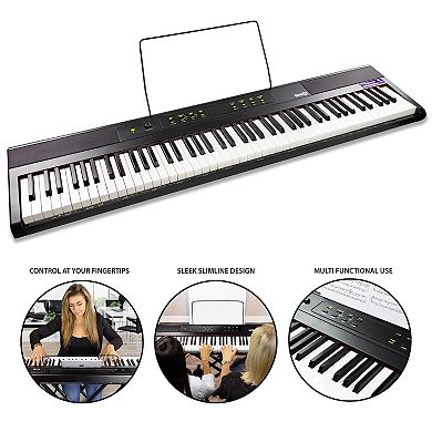 RockJam 88-Key Digital Piano with Semi-Weighted Keys, Sustain Pedal & Lessons