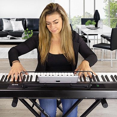 RockJam 88-Key Digital Piano with Semi-Weighted Keys, Sustain Pedal & Lessons
