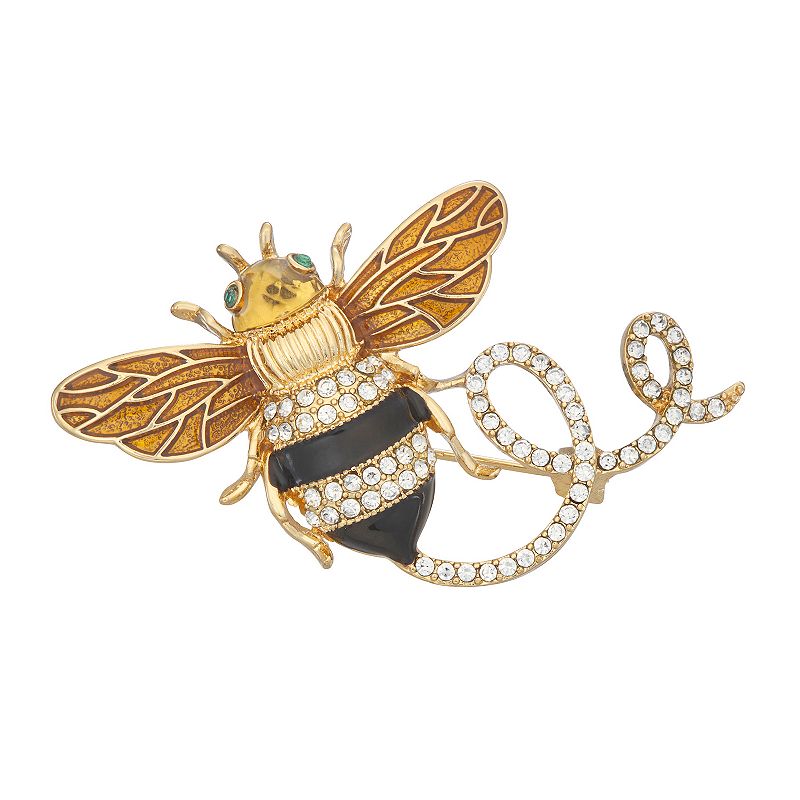 Napier Pin Into Summer Honey Bee Pin, Womens, Black