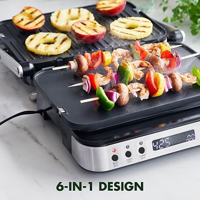 GreenPan Electrics PFAS-Free Ceramic Nonstick 6-in-1 Contact Grill & Griddle