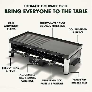 GreenPan Electrics PFAS-Free Ceramic Nonstick Reversible Grill, Griddle & Raclette