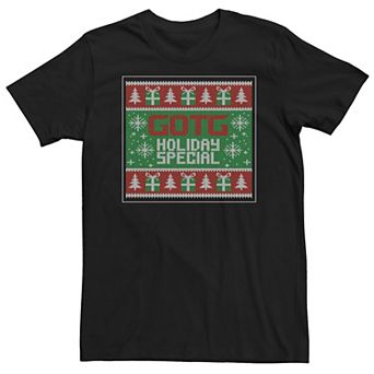 Big & Tall Guardians Of The Galaxy Holiday Special Ugly Sweater Design Tee