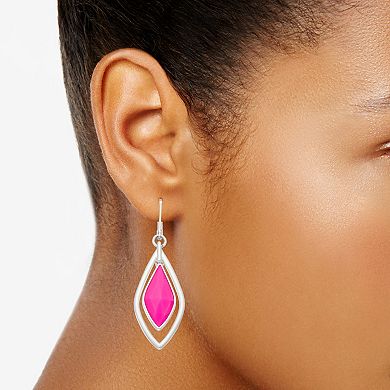 Napier Silver Tone Pink Orbital Drop Earrings