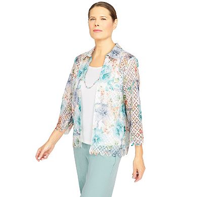 Women's Alfred Dunner Lady Like Lace Floral Trellis Top