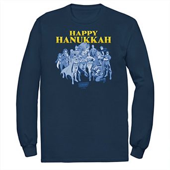 Big & Tall Justice League Happy Hanukkah Group Shot Tee