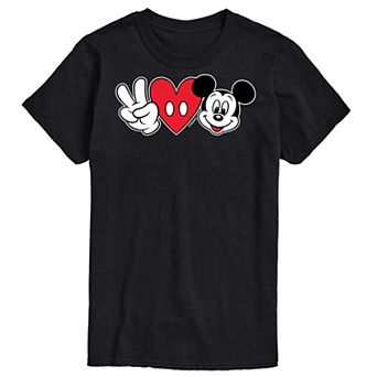 Disney's Mickey Mouse Big & Tall Peace Love Graphic Tee