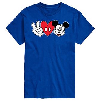 Disney's Mickey Mouse Big & Tall Peace Love Graphic Tee