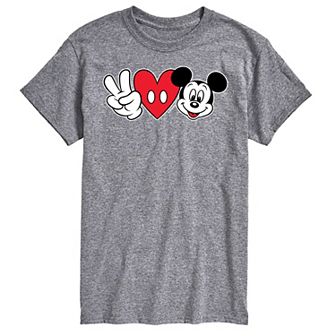 Disney's Mickey Mouse Big & Tall Peace Love Graphic Tee