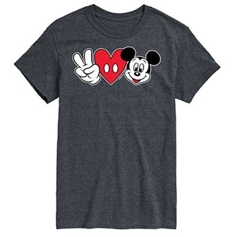 Disney's Mickey Mouse Big & Tall Peace Love Graphic Tee