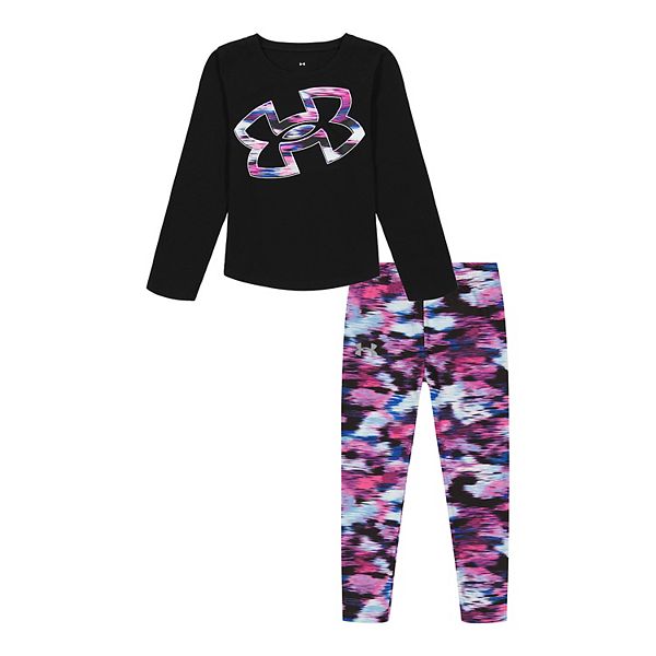 Baby & Toddler Girl Under Armour Abstract Brush TShirt & Leggings Set