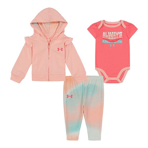 Baby & Toddler Girl Under Armour Leopard Hoodie, Bodysuit & Leggings 3