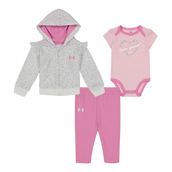 Baby & Toddler Girl Under Armour Leopard Hoodie, Bodysuit & Leggings 3