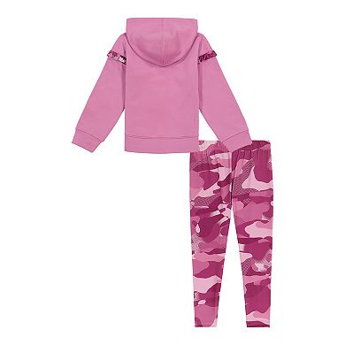 Baby & Toddler Girls Under Armour Camo Ruffle Trim Zip-Up Hoodie & Leggings Set