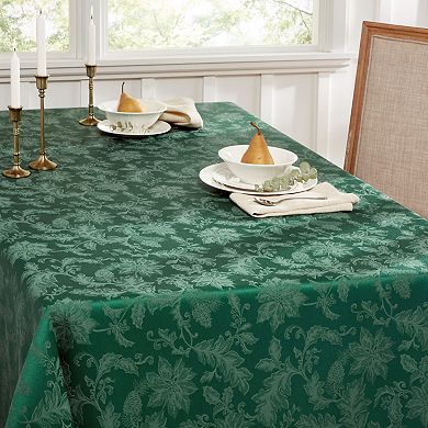 Town & Country Living Holiday Damask Stain & Water-Resistant Tablecloth