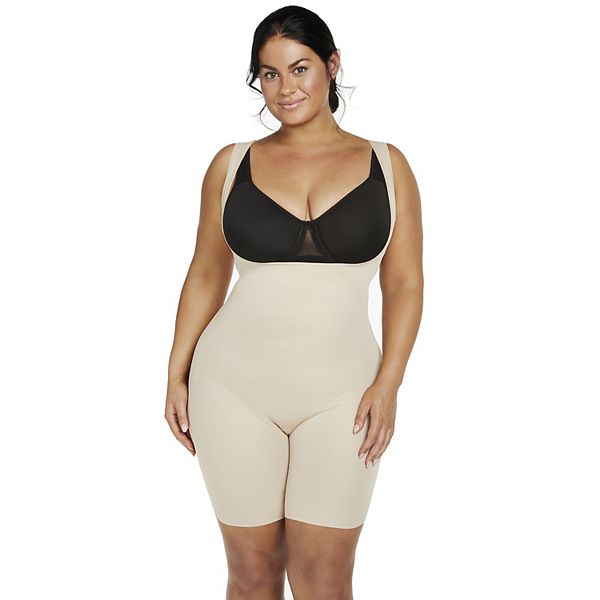 Naomi & Nicole Unbelievable Comfort Plus Size Torsette Full Body Shaper  Warm Beige