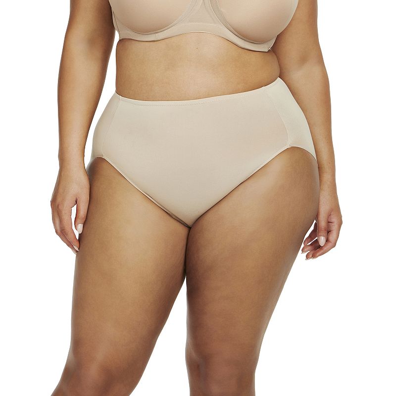 Plus Size Naomi & Nicole® Shapewear No Show, No Lines Hi-Cut Brief Panty A814, Women's, Size: 1XL, Warm Beige