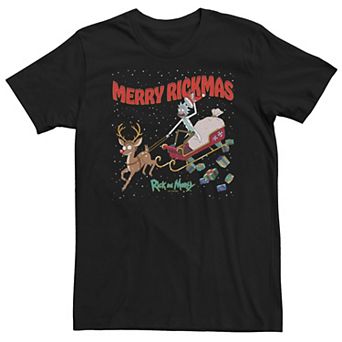 Big & Tall Rick And Morty Rudolph Red Nose Reindeer Tee