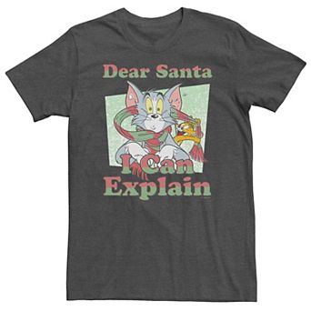 Big & Tall Tom & Jerry Dear Santa I Can Explain Tee