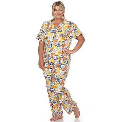 Plus Size Tropical Print Pajama Set