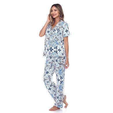 Women's Short Sleeve & Pants Tropical Pajama Set