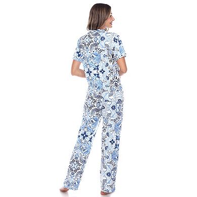 Women's Short Sleeve & Pants Tropical Pajama Set