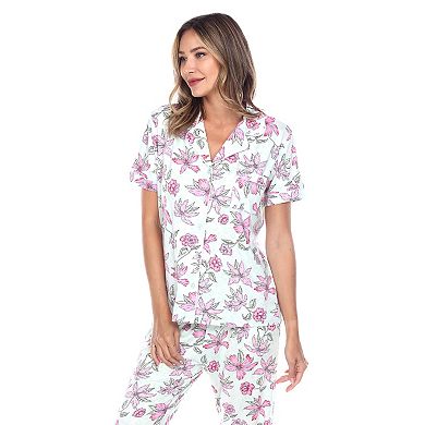 Women's Short Sleeve & Pants Tropical Pajama Set