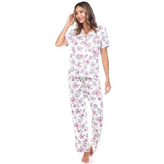 Women's Short Sleeve & Pants Tropical Pajama Set