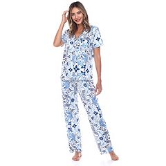 Women's Beauty Sleep Social Billie 3/4-Sleeve Notch Collar Top & Pajama  Pants Sleep Set
