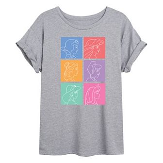 Disney Princess Juniors' Grid Oversized Tee