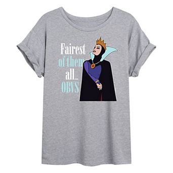 Disney's Snow White and the Seven Dwarfs Evil Queen Juniors' Fairest Oversized Tee