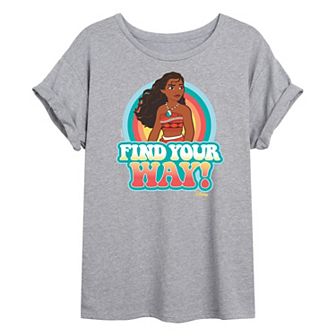 Disney Princess Moana Juniors' Find Your Way Oversized Tee