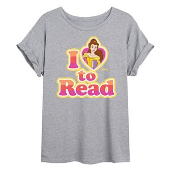 Disney Princess Belle Juniors' Read Oversized Tee
