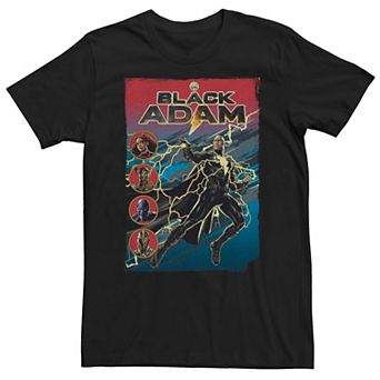 Big & Tall Black Adam Lightning Adam & JSA Poster Tee